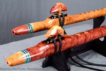 Red Mallee Burl Native American Flute, , , #K20L